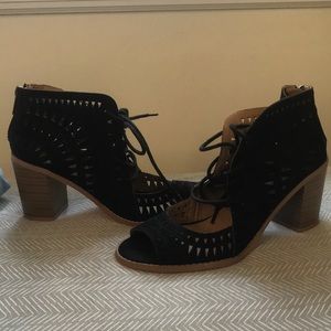 Black Patterned Heels